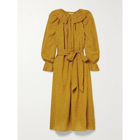 💕DOEN💕 Rory Dress ~ Peter Pan Collar Sunsoaked Foothills Floral Print XXS NWOT - Picture 10 of 16